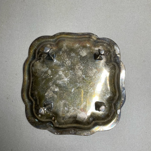 Vintage Scalloped Edge Claw Foot 7” Silver Plated Griffin Tray Hallmarked - Picture 4 of 9